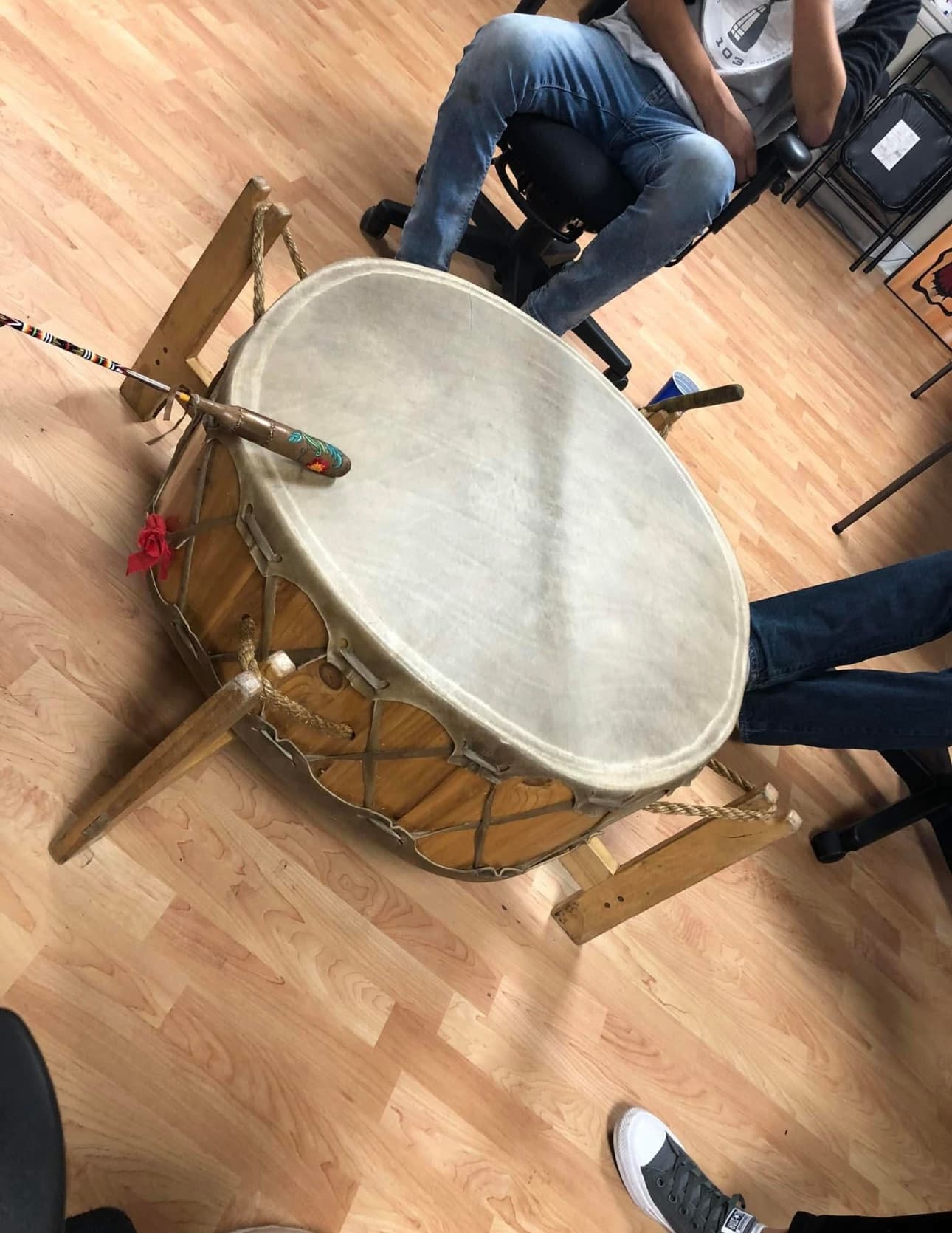 Traditional First Nations hand drum used in cultural programming